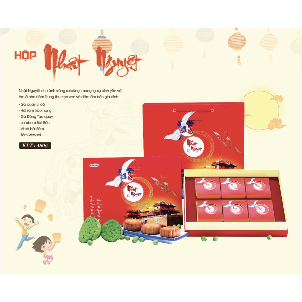 Bánh Trung Thu Bibica 2020 - Hộp Nhật Nguyệt 480g (6 cái/hộp)