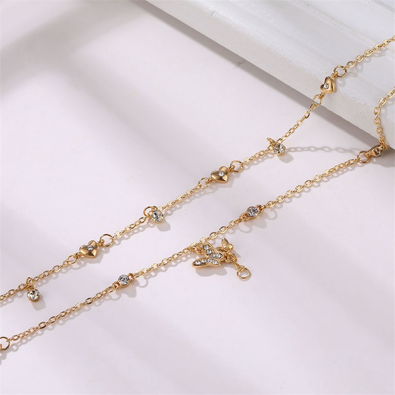 Lắc Chân 2 Sợi Mặt Hình Bướm Xinh Xắn Sang Trọng