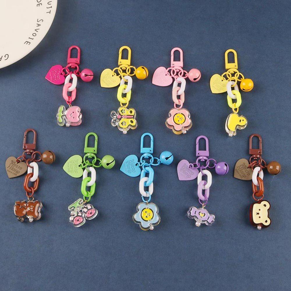 MXGOODS Móc Khóa Hình Gấu Và Hoa Dễ Thương Phong Cách Hàn Quốc