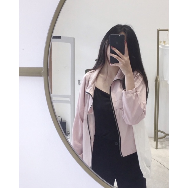 Thanh lý pass áo khoác gió hồng mỏng nhẹ