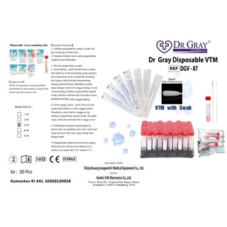 Image of VTM Set AKL Dr Gray Perlengkapan Media Penyimpanan Hasil Swab Sampling Tube PCR