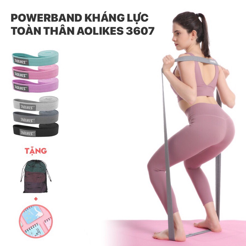 Dây kháng lực loại dài AOLIKES A-3607 tập gym, yoga Long Resistance Bands