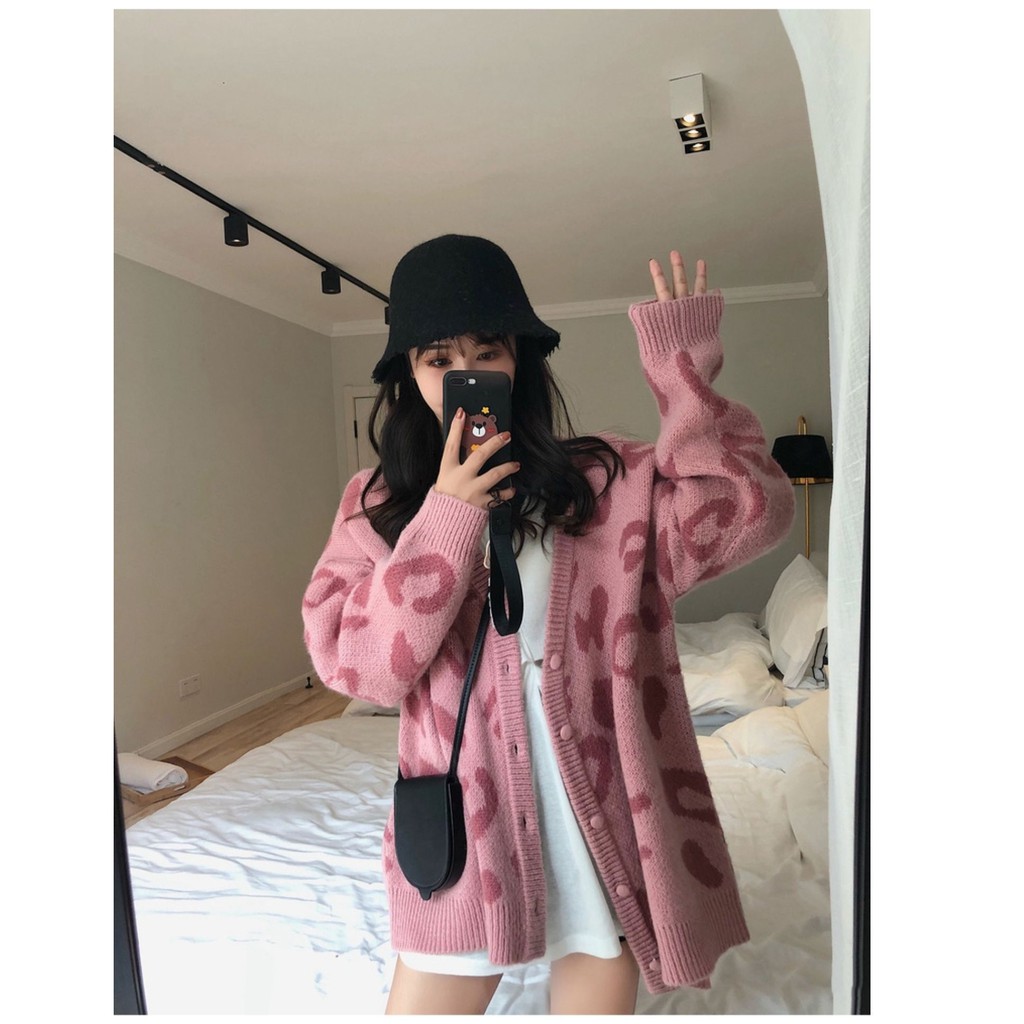 [ HÀNG ORDER ] Áo Cardigan len hoạ tiết da báo lông chìm | BigBuy360 - bigbuy360.vn
