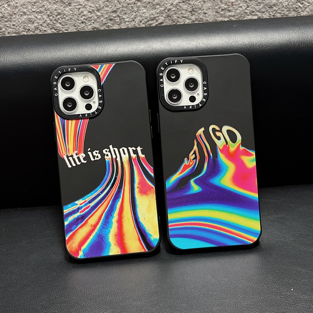 Ốp Điện Thoại Cạnh Thẳng Màu Aurora Cho iPhone13Pro iP12Pro XS iPhone11 12Promax 13Promax 11 12 13 7P