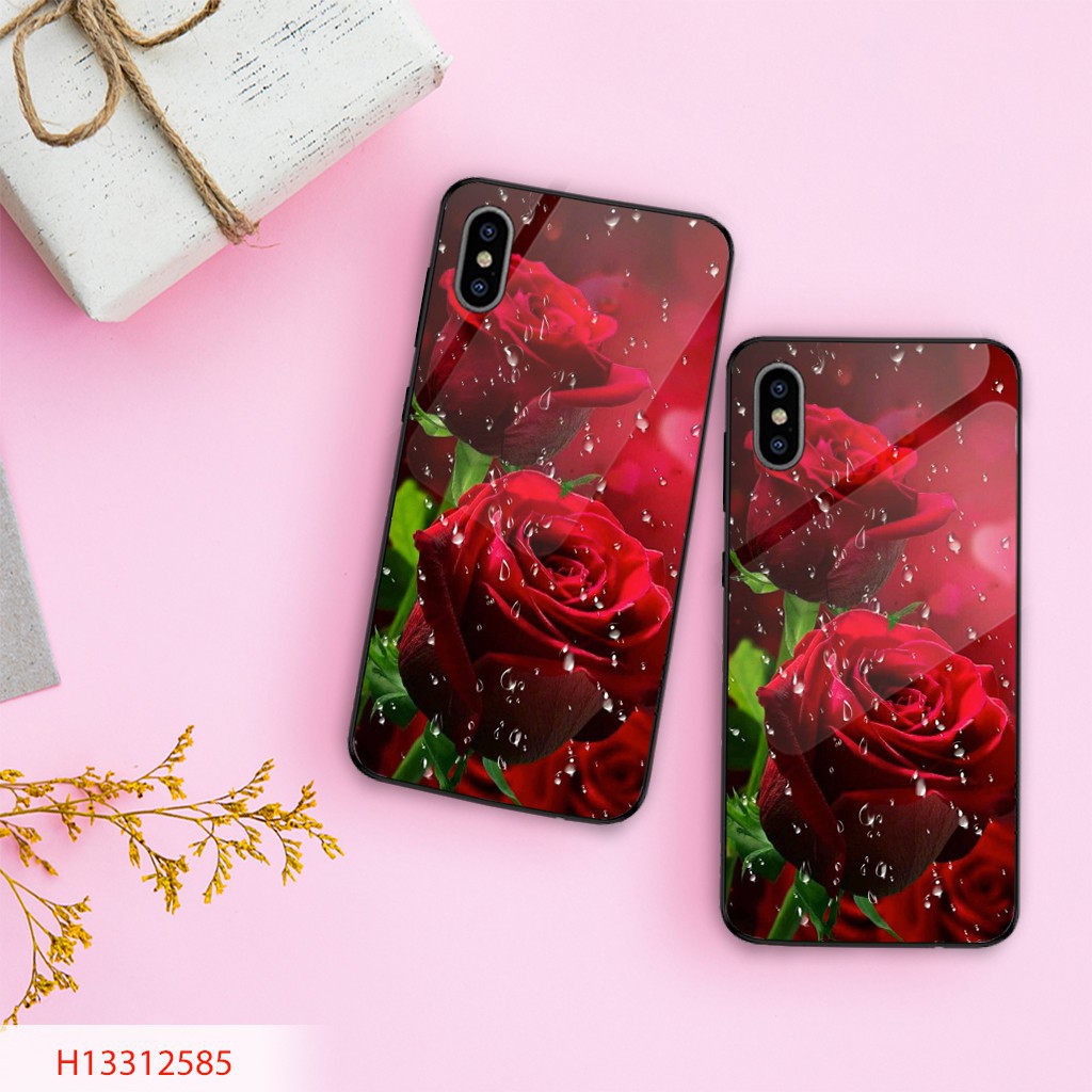 [HOT] ỐP LƯNG ĐIỆN THOẠI TRÁNG GƯƠNG KÍNH CƯỜNG LỰC HÌNH HAI HOA HỒNG NHUNG ĐỎ