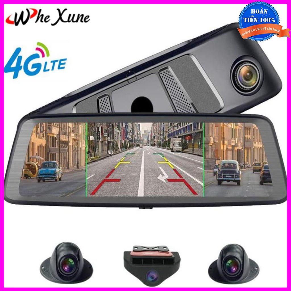 Camera hành trình 360 độ, thương hiệu cao cấp Whexune K950 tích hợp 4 camera, Android, Wifi, GPS, màn hình 10 inch