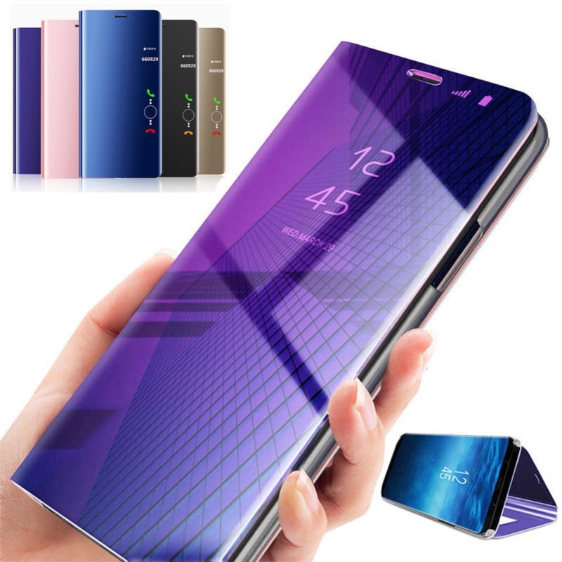 Ốp Điện Thoại Nắp Lật Mặt Gương Thông Minh Cho Oppo A3S A5 A7S A7 A9 2020 AX7 R19 A7X R11