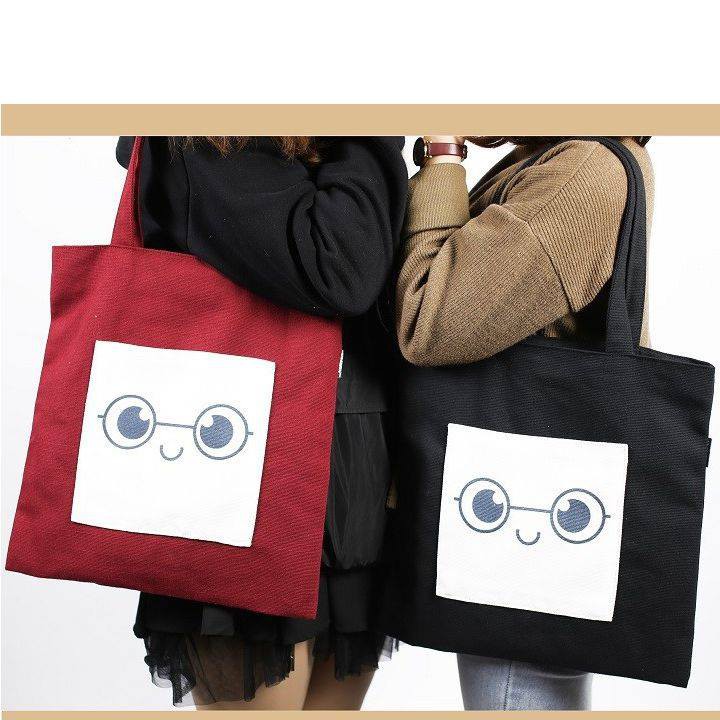 TÚI TOTE ĐEO VẢI CANVAS PHONG CÁCH ULZZANG ĐỂ SÁCH A4 FREESHIP