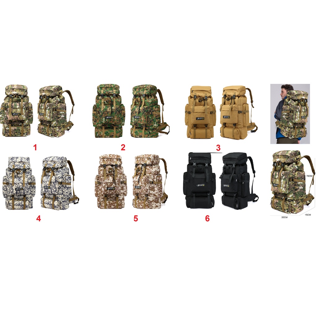Balo 11D thể tích 50L phong cách lính đi phượt du lịch