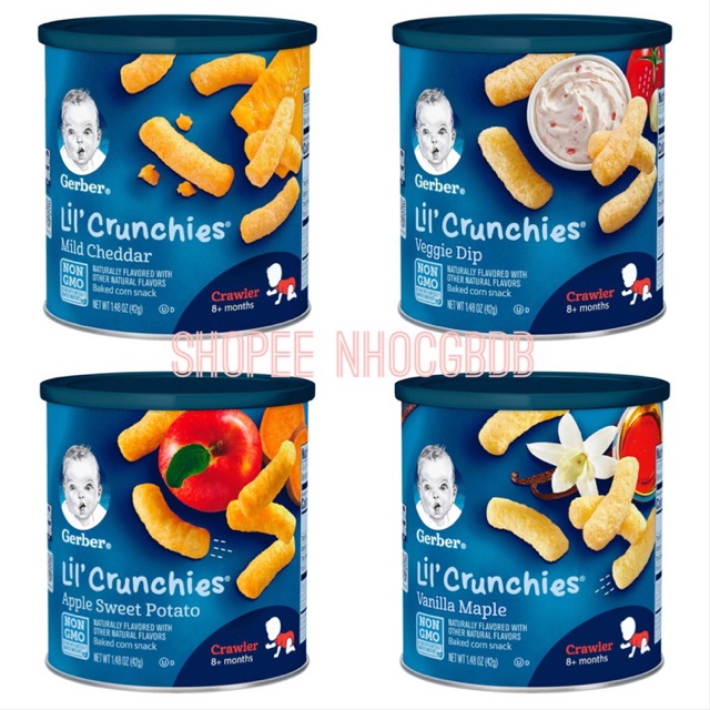 Bánh ăn dặm Gerber lùn lil crunchies hình que 42g (cho bé 8m+)