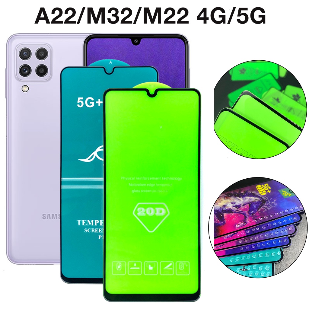 Kính cường lực samsung A22 M32 M22 4G 5G full màn cao cấp chống rơi vỡ màn hình tặng kèm khăn lau