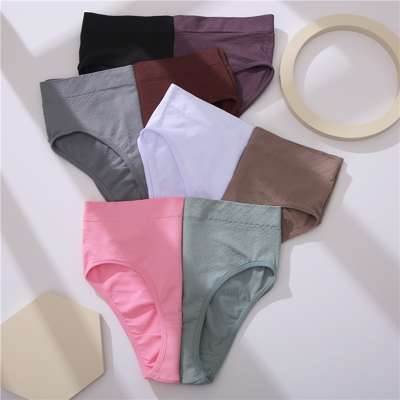 Set 2 quần lót CUTEBYTE lưng cao 8 màu sắc trơn tùy chọn không độn size M-2XL quyến rũ dành cho nữ