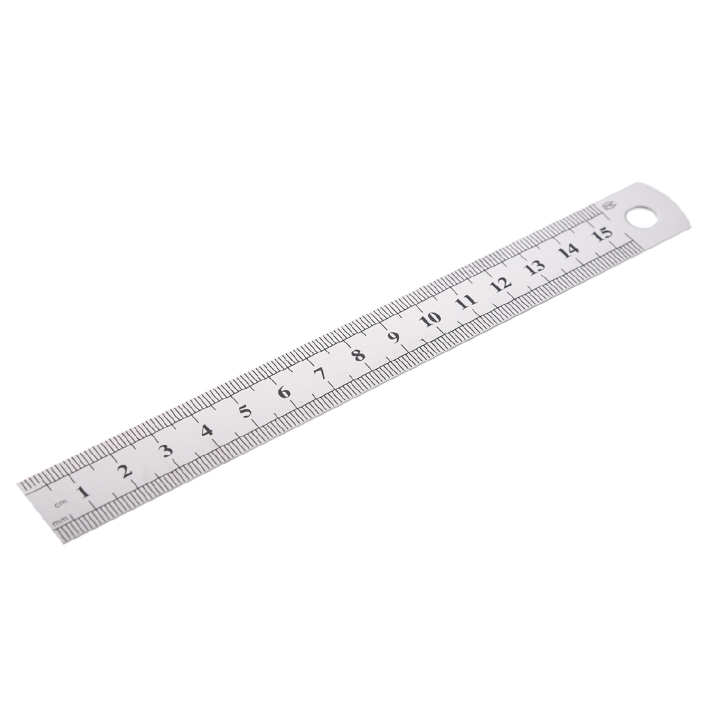 5 Thước đo hai mặt 15cm 6 inch chất liệu thép không gỉ