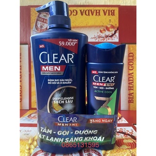 Dầu gội clear men sạch sâu 650g tặng 140g