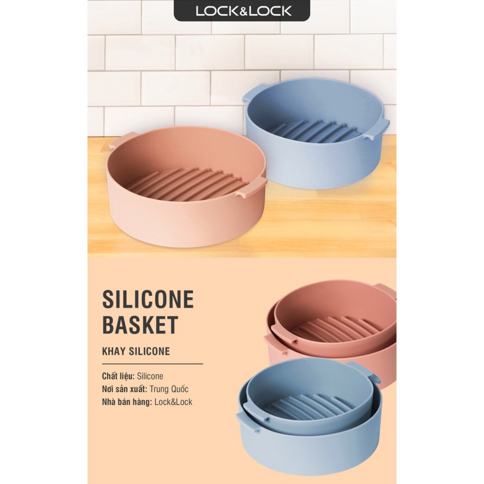 [Lock&amp;Lock] Khay Silicone dành cho nồi chiên không dầu 5L và lò vi sóng CKB002