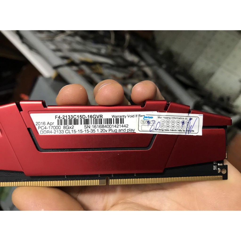 ram cho máy tính bàn GSKILL ddr4 8gb 2133 17000 bus pc4 tản nhiệt đỏ decktop PC G.SKILL RIPJAWS