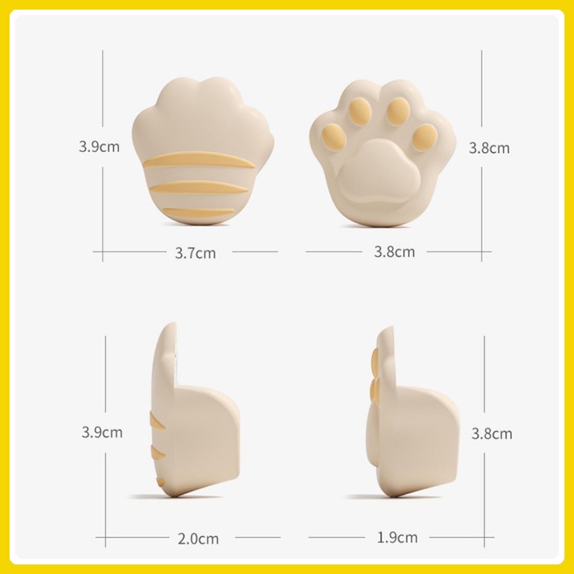 Miếng Silicon Bọc Góc Bàn Bảo Vệ An Toàn Tránh Thương Tích Cho Bé, Miếng Bịt Góc Tủ, Giường Hình Bàn Chân Mèo Dễ Thương