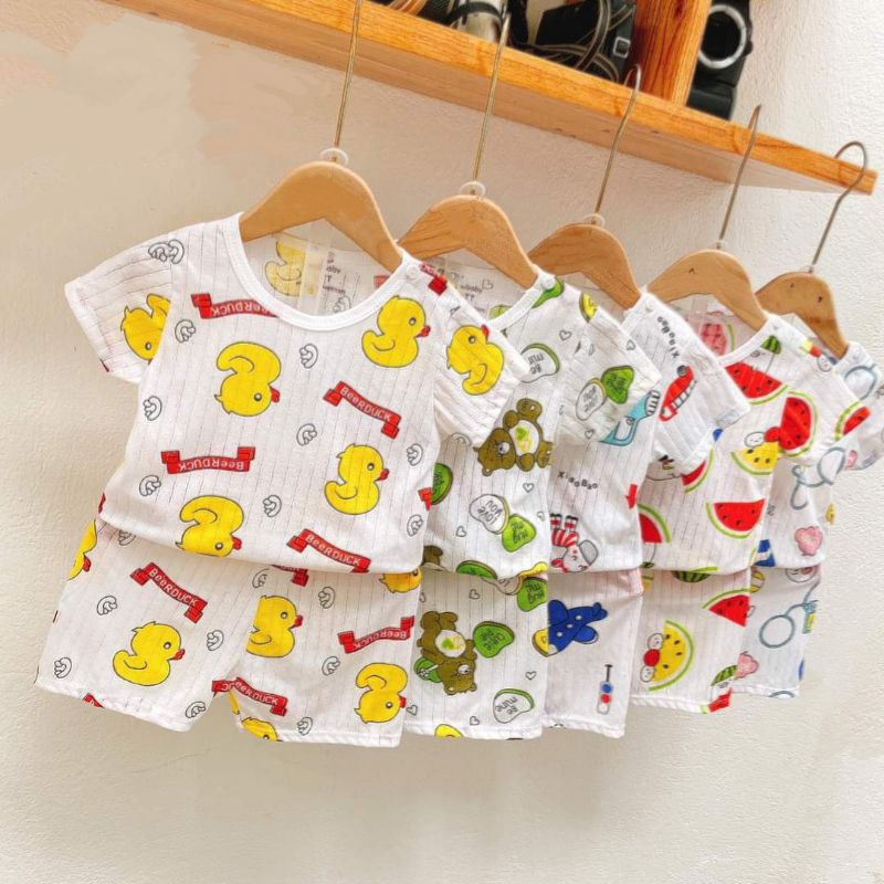 Bộ Noubaby giấy cộc tay cotton giấy cho bé trai- bé gái 4-14kg