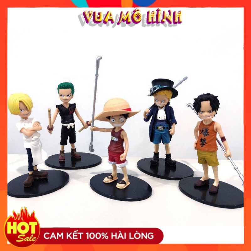 Mô hình One Piece- Figure 5 anh em Luffy, ACE, Sabo, Sanji, ACE thời thơ ấu chiều cao 13-14cm cực đẹp ( có bản lẻ)