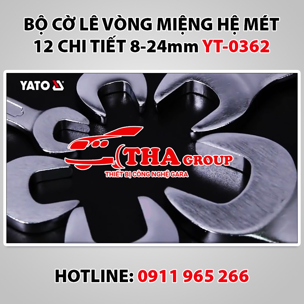 Bộ cờ lê vòng miệng hệ mét 12 chi tiết 8-24mm Yato YT-0362