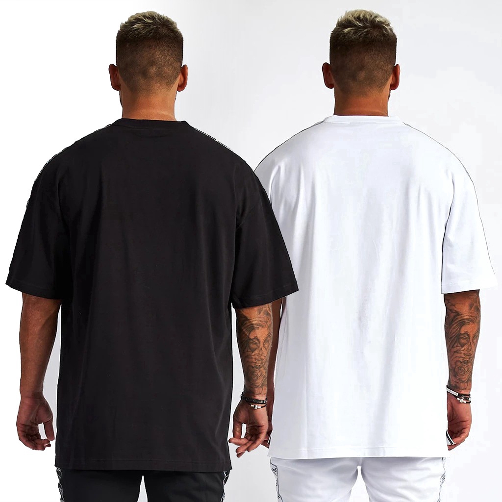 Áo thun cotton tay ngắn kẻ sọc bên phong cách thể thao cho nam