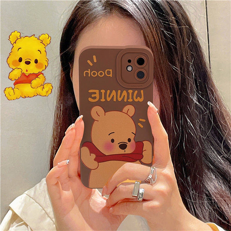 Xiaohongshu Same Style Iphone13pro Apple 11/12 Phone Case XR Pooh Bear Xsmax All-Inclusive 7/8Plus Y3y5
