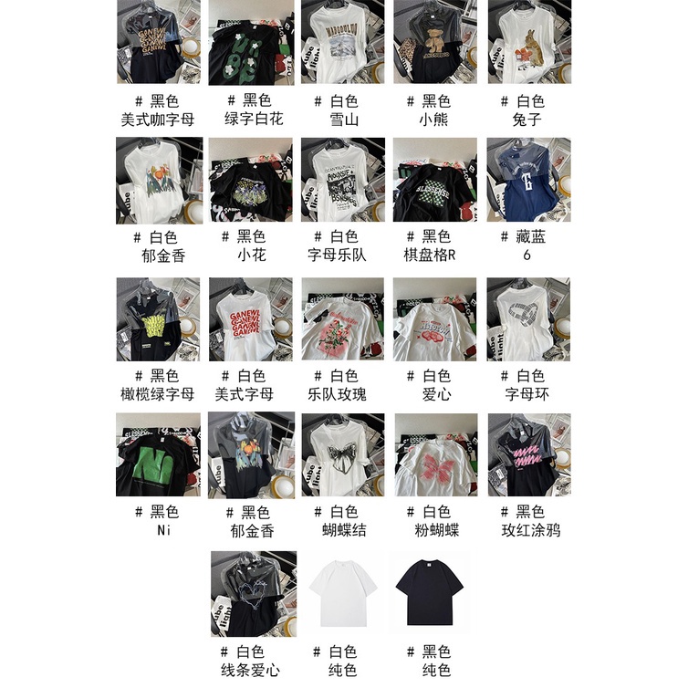 Áo thun Xiaozhainv 100% cotton tay ngắn dáng rộng phong cách thời trang Hàn Quốc cao cấp