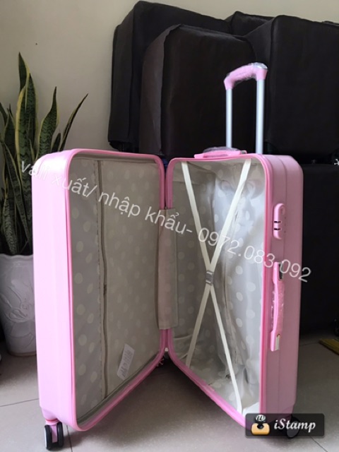 VALI SỌC BO GÓC LOẠI 1, LÓT TRONG CHẤM BI