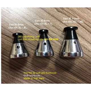 Van nồi áp suất Sunhouse các loại nồi 4L 20L - made in Việt Nam