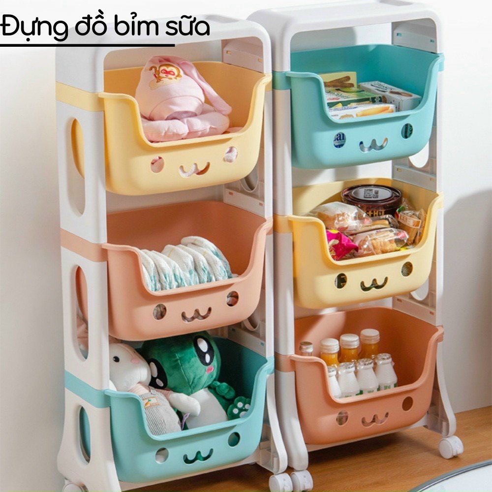 Kệ gấu HOKORI có bánh xe đa năng, làm Kê Đựng Đồ Chơi, Kệ Sách Cho Bé.