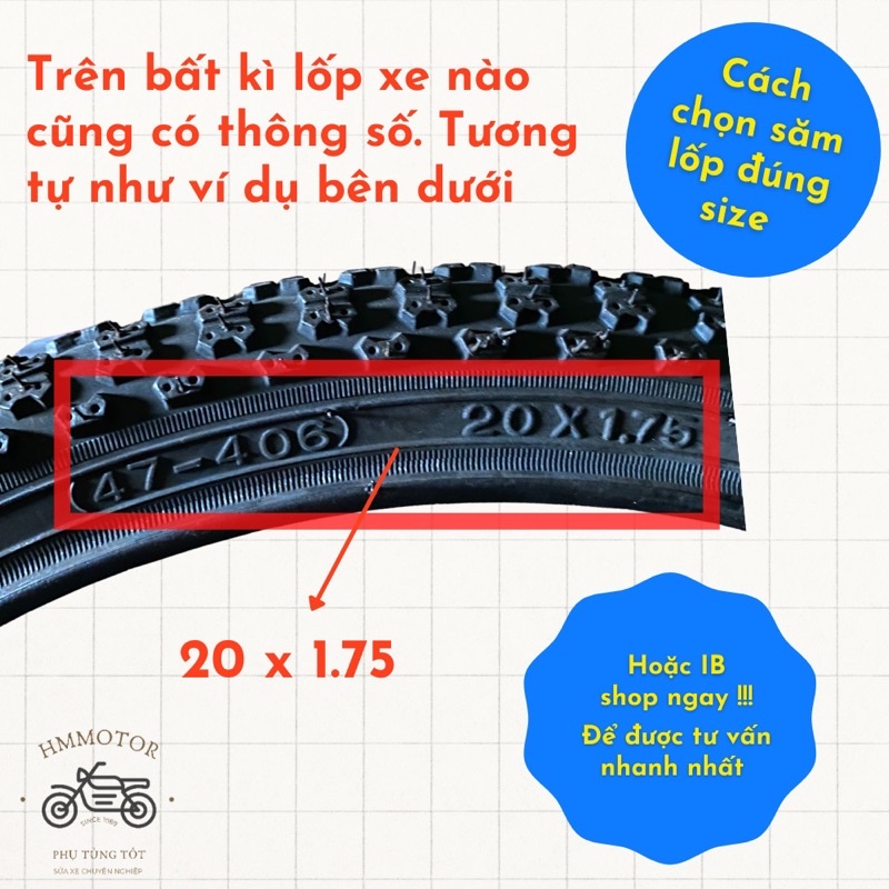 Combo săm lốp  xe đạp trẻ em các cỡ 12x2.125, 14x1.75, 16x1.75, 18 x 1.75, 20x1.75