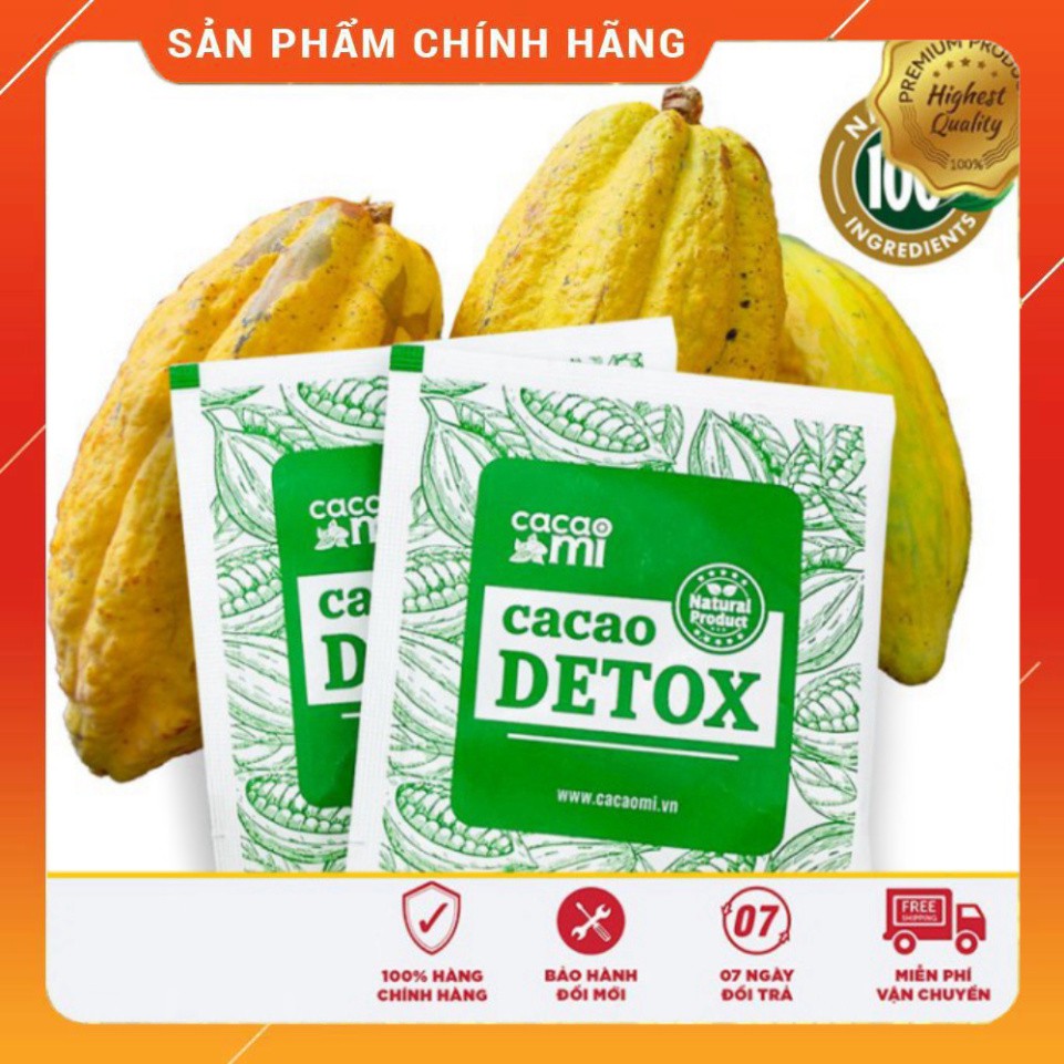 Cacao Detox Hỗ Trợ Giảm Cân Thanh Lọc Cơ Thể Đẹp Da 1 Gói *FREESHIP* 1 Gói Cacao Detox MI