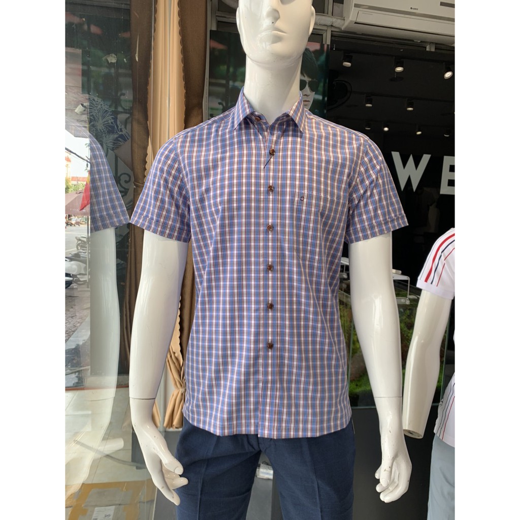 OWEN - Áo sơ mi ngắn tay Owen chất sợi tre kẻ ca rô 22748 | BigBuy360 - bigbuy360.vn