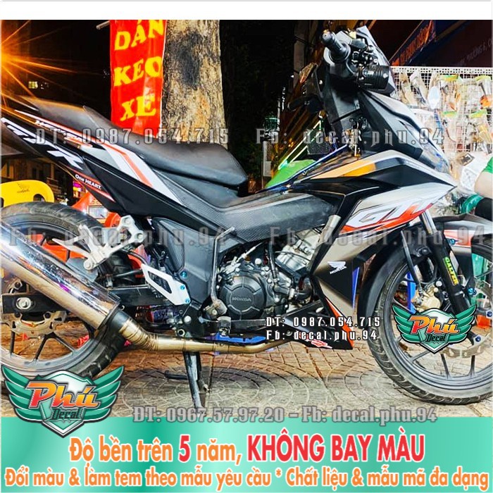 Tem rời Winner GTR đen phối cam bạc (P) -1