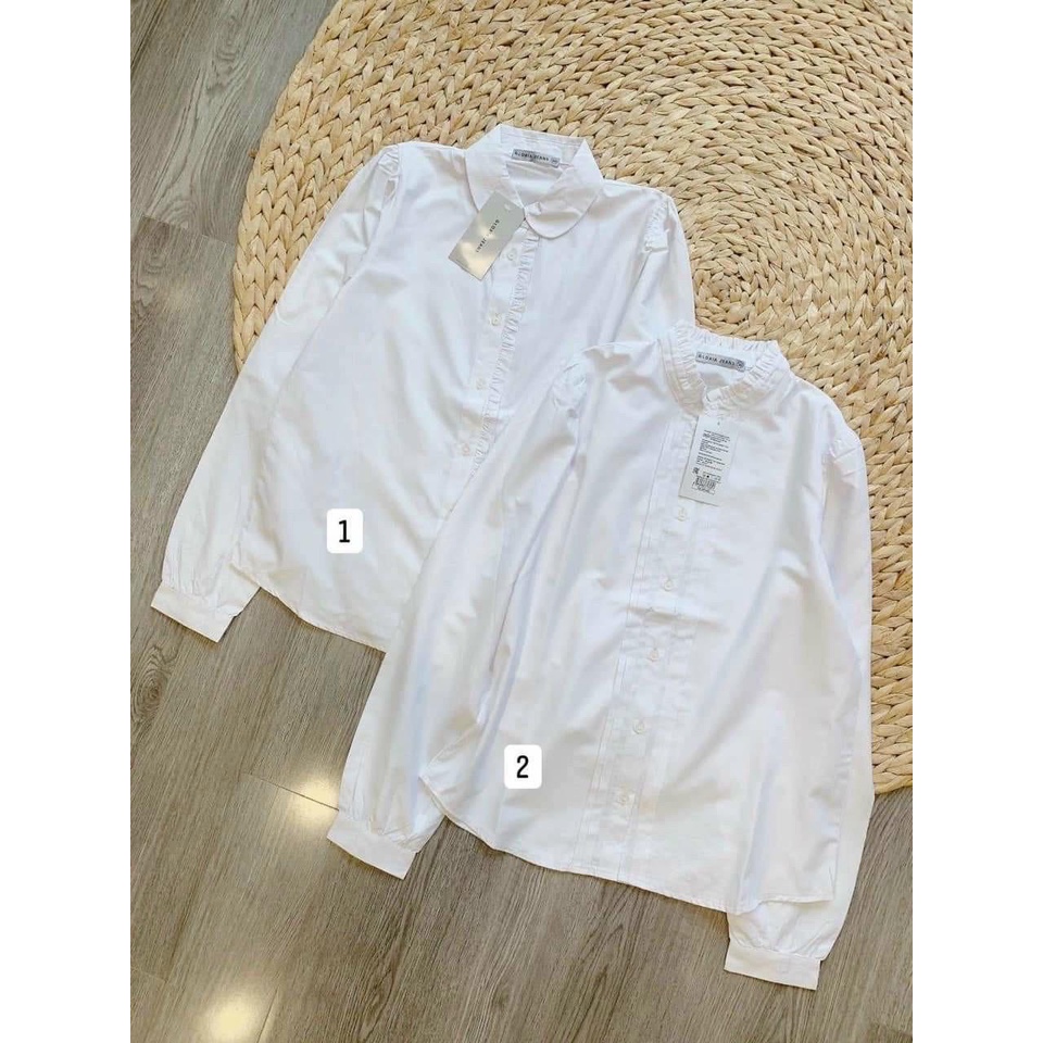 Áo sơ mi nữ màu trắng xuất dư