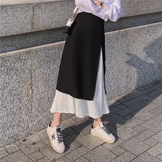 Chân váy sẻ tà chữ a qua gối/ đầm công sở sẻ tà qua gối cực đẹp/ chan vay kieu hàn quốc