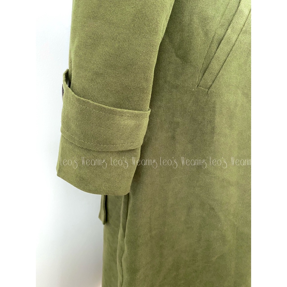 Áo khoác măng tô nữ dáng dài LEOSWEARING áo khoác dạ 2 lớp dày dặn kèm đai phong cách hàn quốc E42