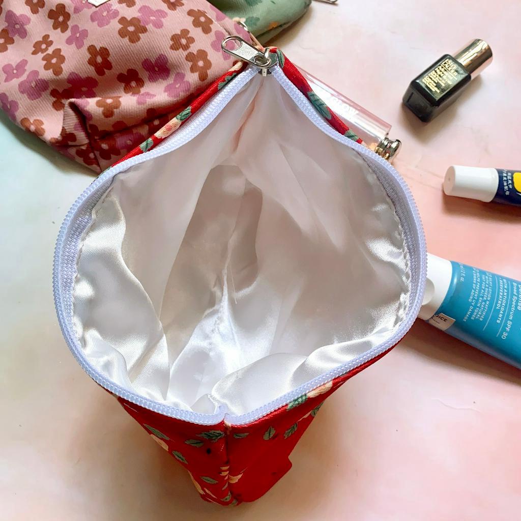 TÚI MỸ PHẨM, BÓP VẢI ĐA NĂNG HOA , TIỆN ÍCH ĐỒ CÁ NHÂN HANDMADE