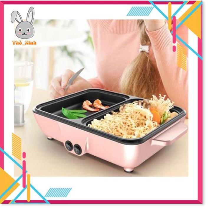 Bếp nướng lẩu 2 in 1 Mini Hàn Quốc- Bếp Điện Đa Năng Cofy -Nồi Đôi Mini Nướng và Lẩu Cofy 2 trong 1