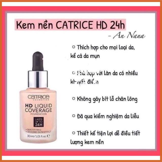 Kem nền HD Catrice kiềm dầu che khuyết điểm