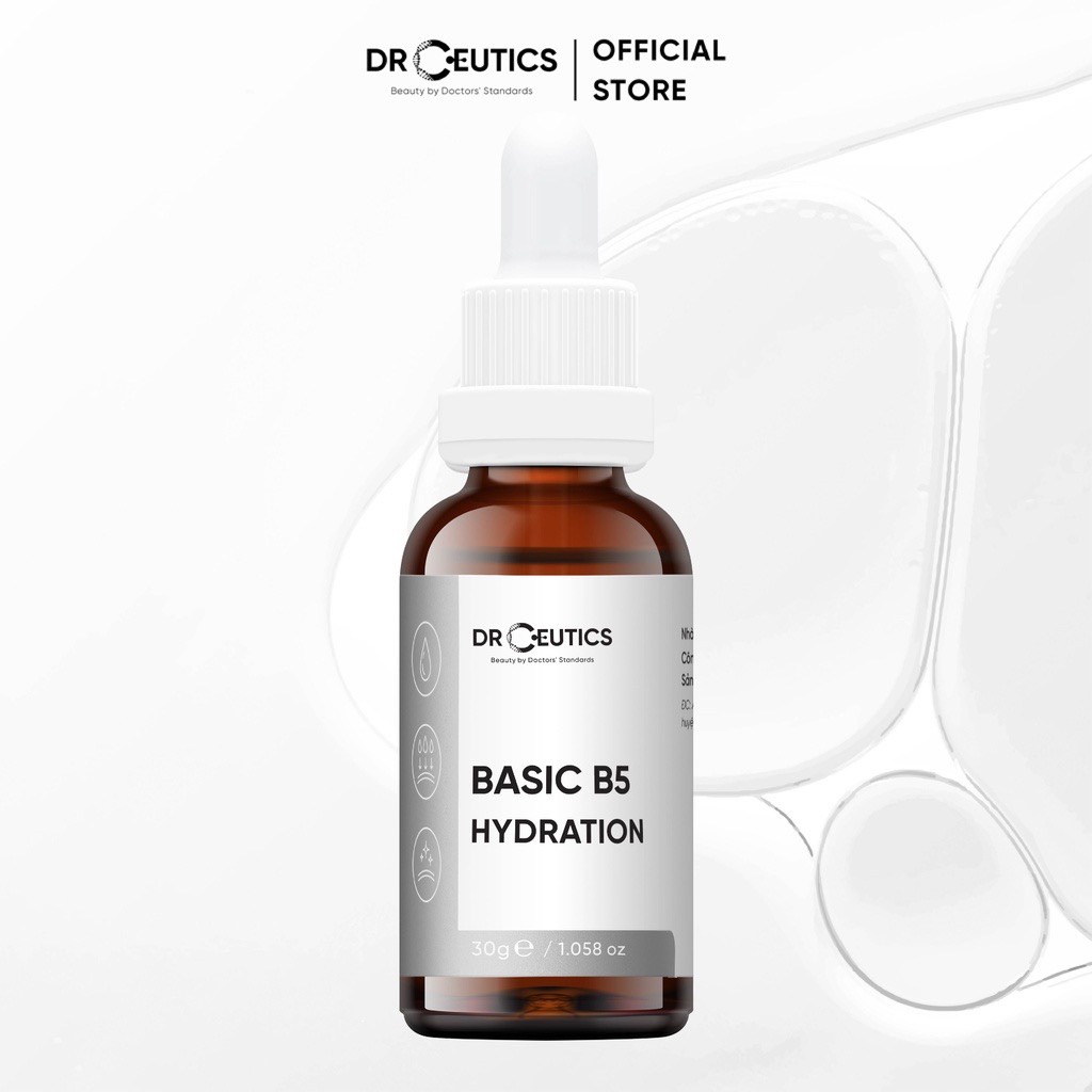 Tinh Chất B5 Basic Hydration 5% DrCeutics Cho Da Dầu Mụn (30ml)