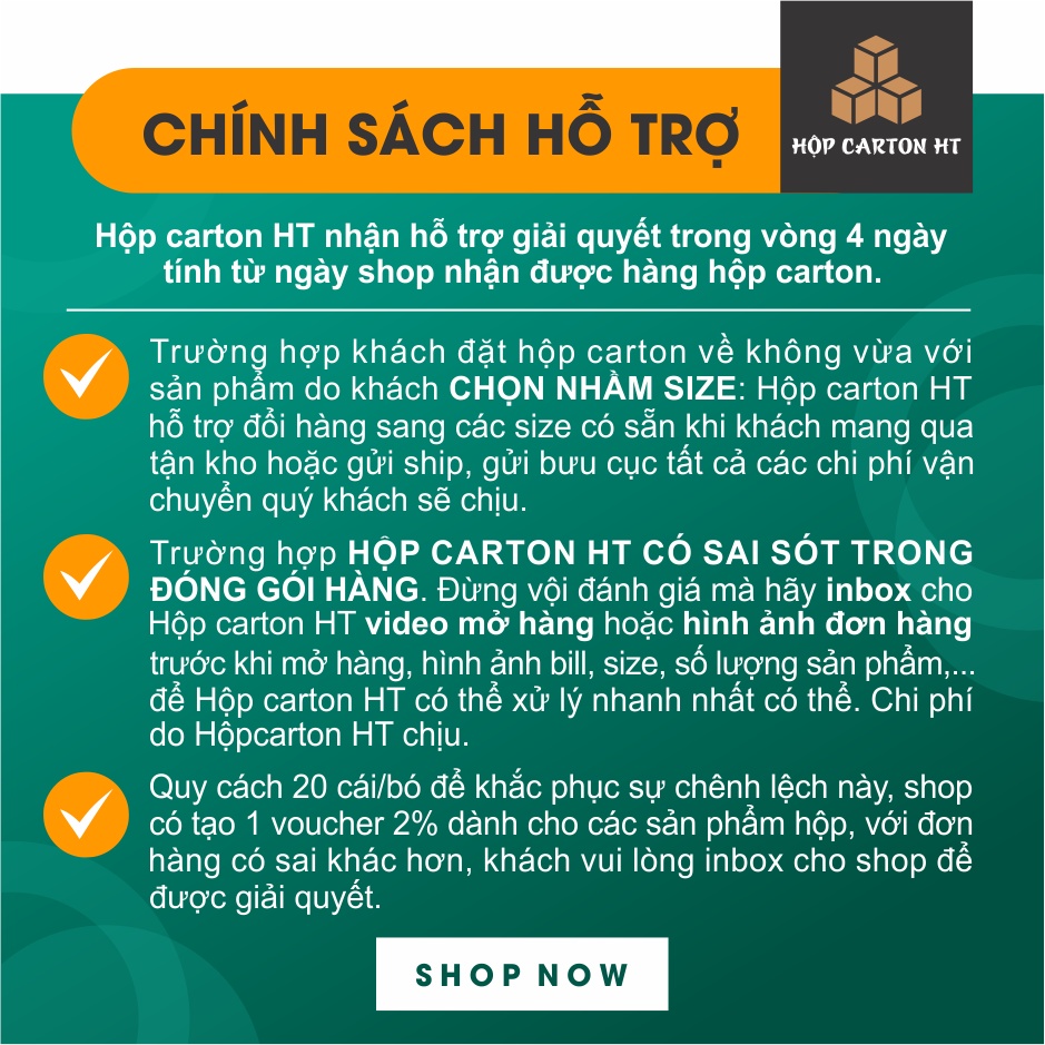 15x10x5 Combo 100 hộp carton, thùng giấy cod gói hàng, hộp bìa carton đóng hàng