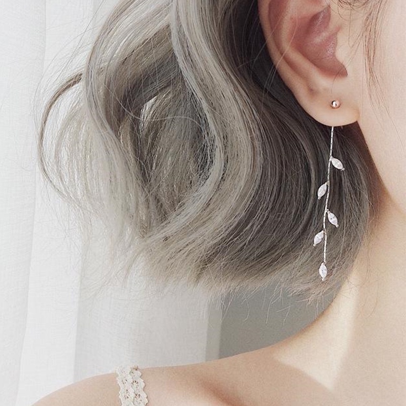 Khuyên Tai Hình Lá Mạ Vàng Sang Trọng