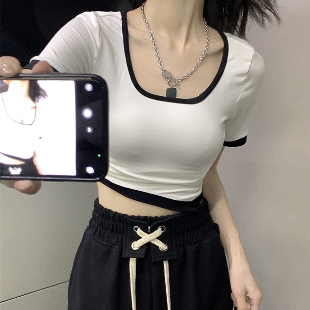 Áo Thun Ngắn Tay Ôm Dáng Gợi Cảm Dành Cho Nữ