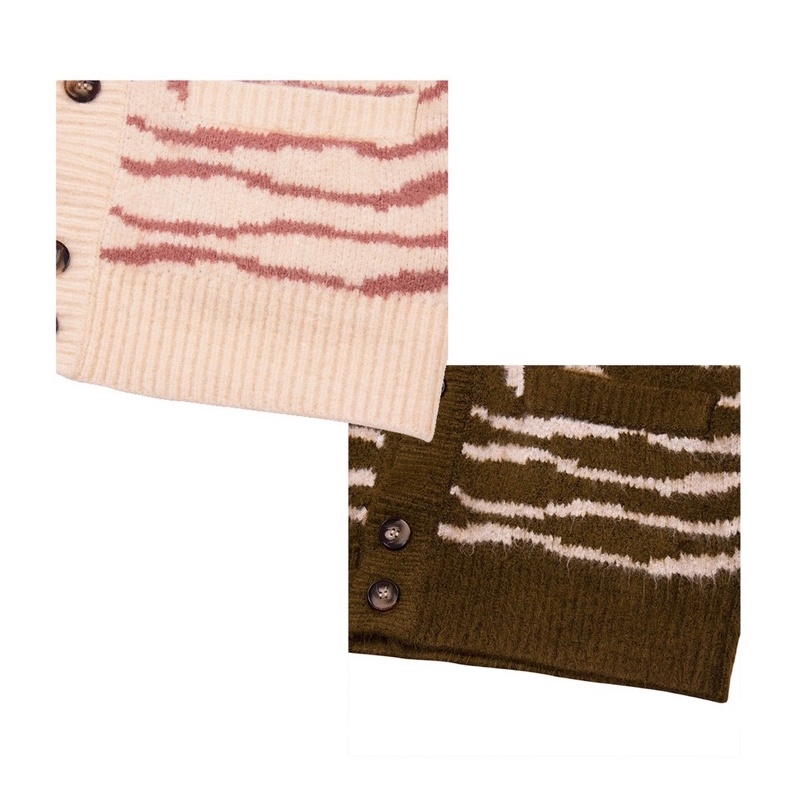 Áo Cadigan Drew House Hồng Nâu- Drew House Sketch Mascot Squiggle Cardigan Olive/Ivory/ Áo len Drew