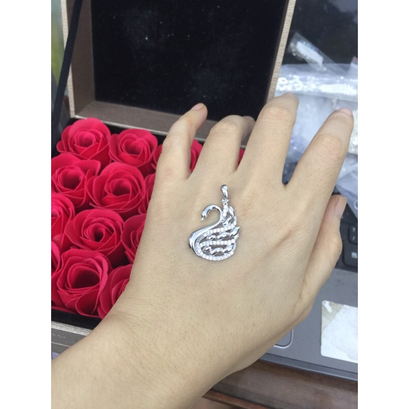 Mặt dây chuyền thiên nha siêu sang chảnh sắc nét bạc chuẩn phủ vàng trắng NGỌC MẬU