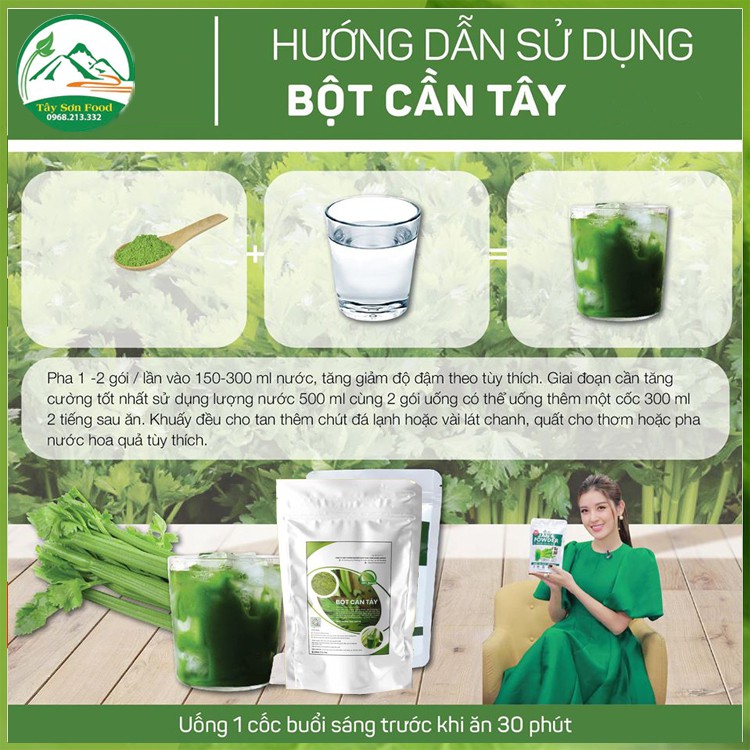 Bột Cần Tây Nguyên Chất 100% - Giảm Cân Hiệu Quả - Làm Đẹp Da