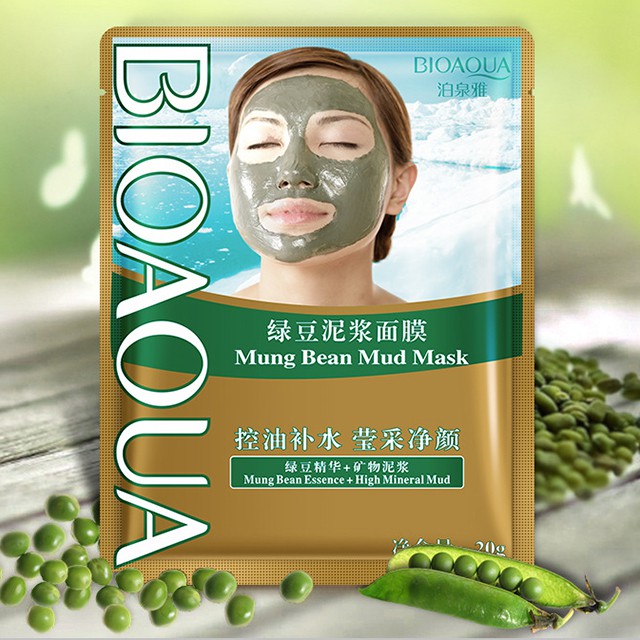 Mặt Nạ Bùn Đậu Xanh Bioaqua Mung Bean Mud Mask🍊FREESHIP🍊Đắp là phê