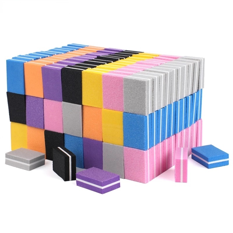 Set 10 Khối Mài Giũa Móng Hai Mặt Bằng Bọt Biển Mini Nhiều Màu Sắc