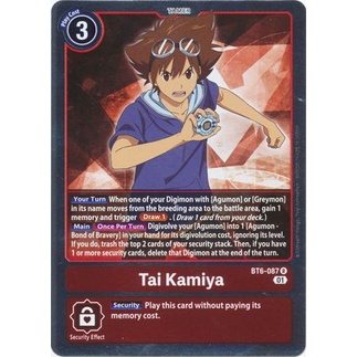 Thẻ Bài Digimon Tai Kamiya - BT6-087 - Rare